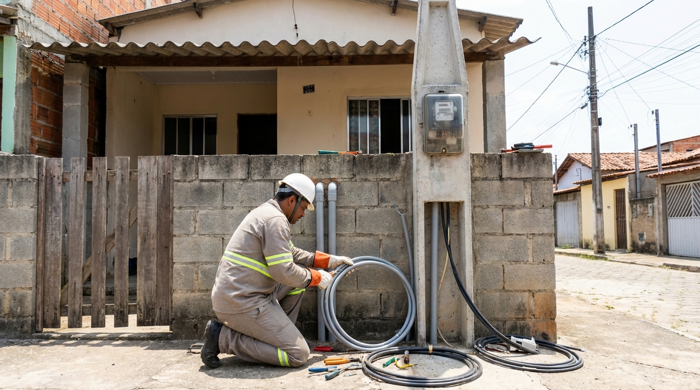 Instalação de Poste Padrão no Centenário, Jaraguá do Sul‑SC
