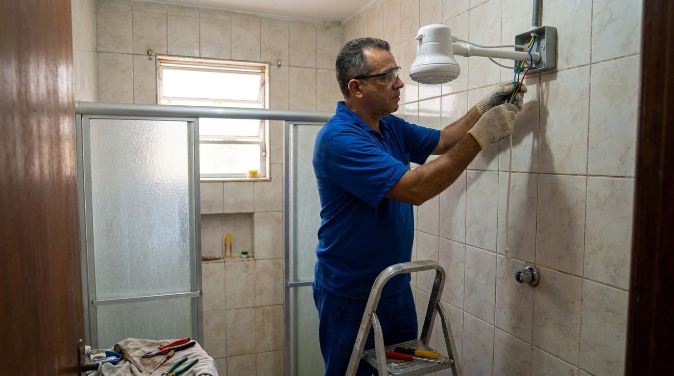 Substituição de Chuveiro Antigo no Centenário, Jaraguá do Sul‑SC