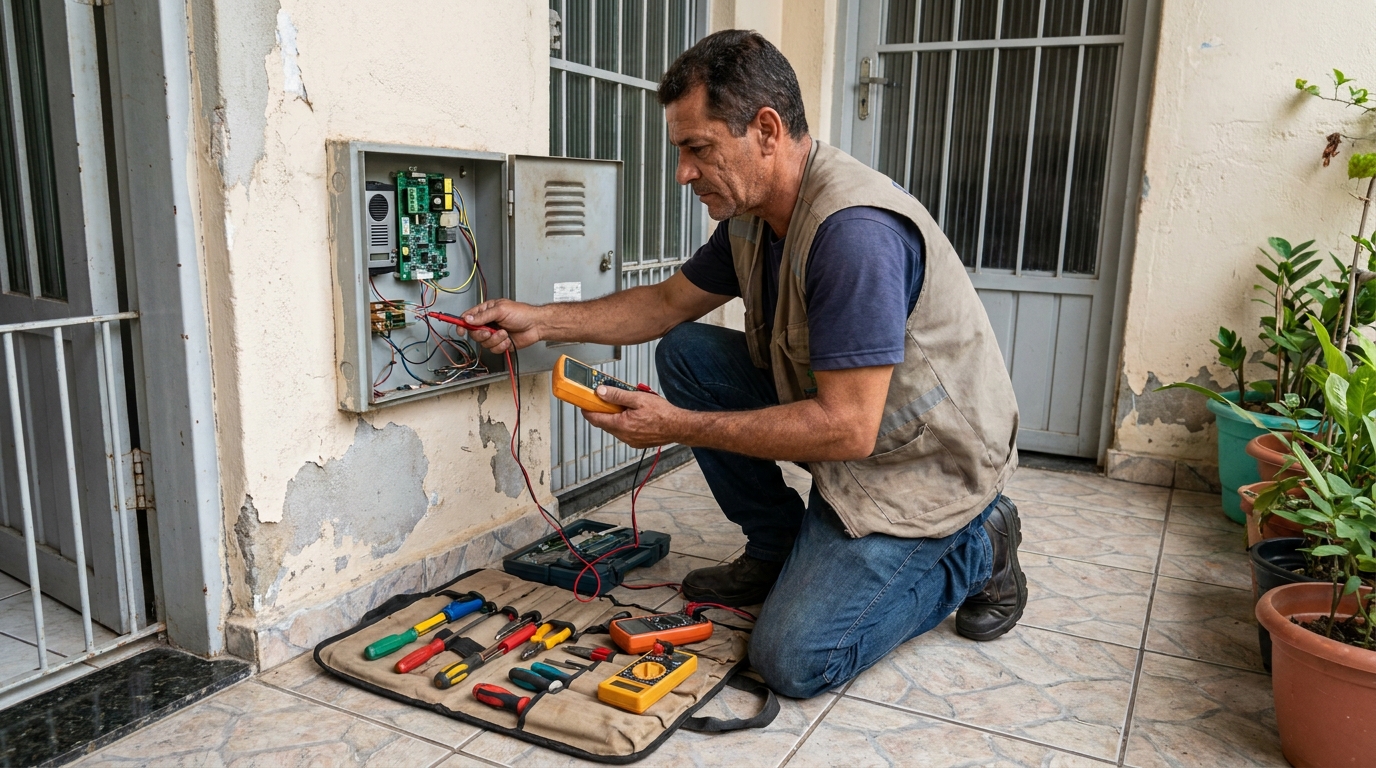 Troca de Fiação de Interfone no Rio da Luz, Jaraguá do Sul‑SC